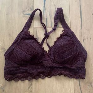 Burgundy Aerie lace bralette